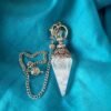 Ornate Clear Quartz Pendulum | Premium Reiki Tool | Silver Filigree Design