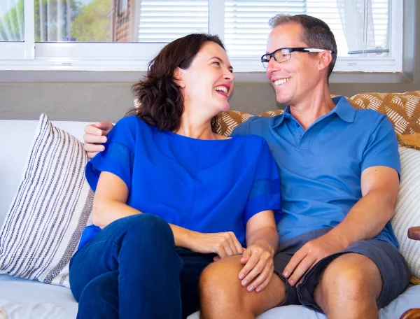 sofa laughing